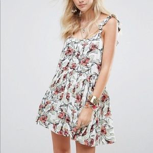 FREE PEOPLE DEAR YOU FLORAL MINI DRESS